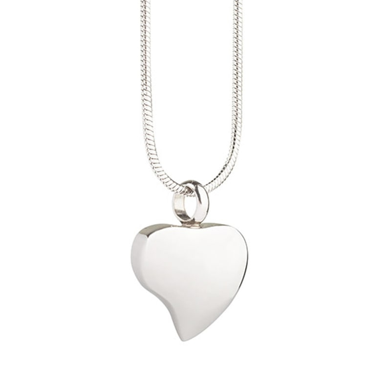 Urna Colgante Corazón Flama Plateada